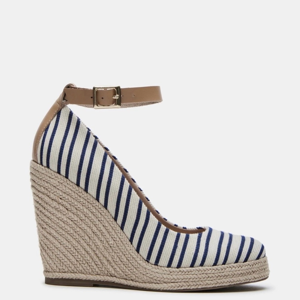 Stylish Ankle Strap Rounded Toe Navy Multicolor W… - image 6